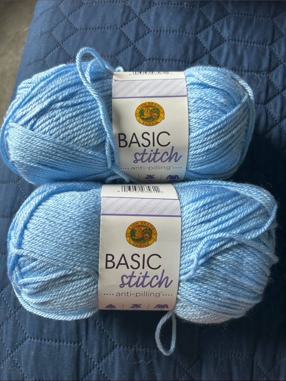 Lion Brand Basic Stitch Yarn - 106 Baby Blue (2 Skeins)